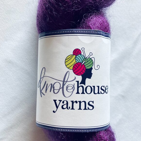 Knothouse Yarns, Mo Debonair - 459yd - "Her Majesty" - Magenta / Purple Mohair - Picture 4 of 7